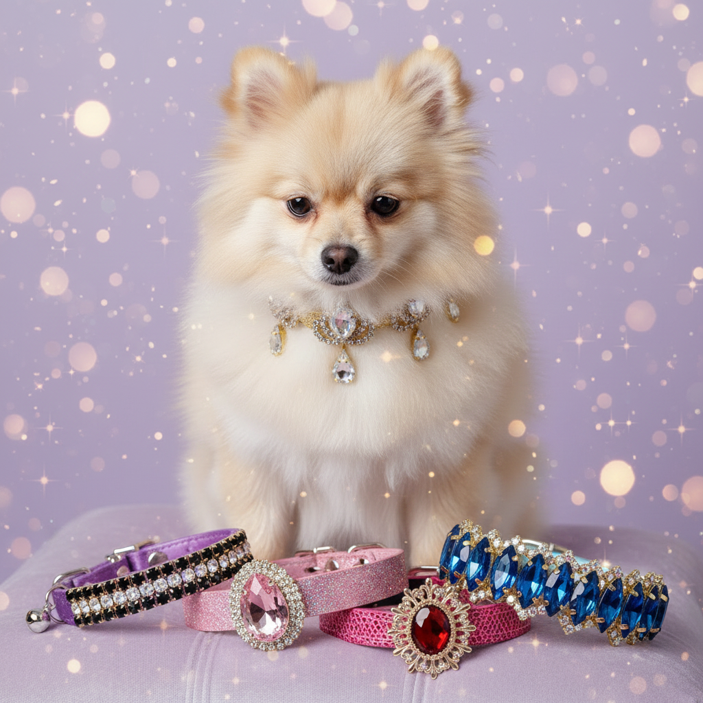 Luxury rhinestone dog collar gift idea from Pretty Posh Pets, featured in the ultimate gift guide for dog lovers