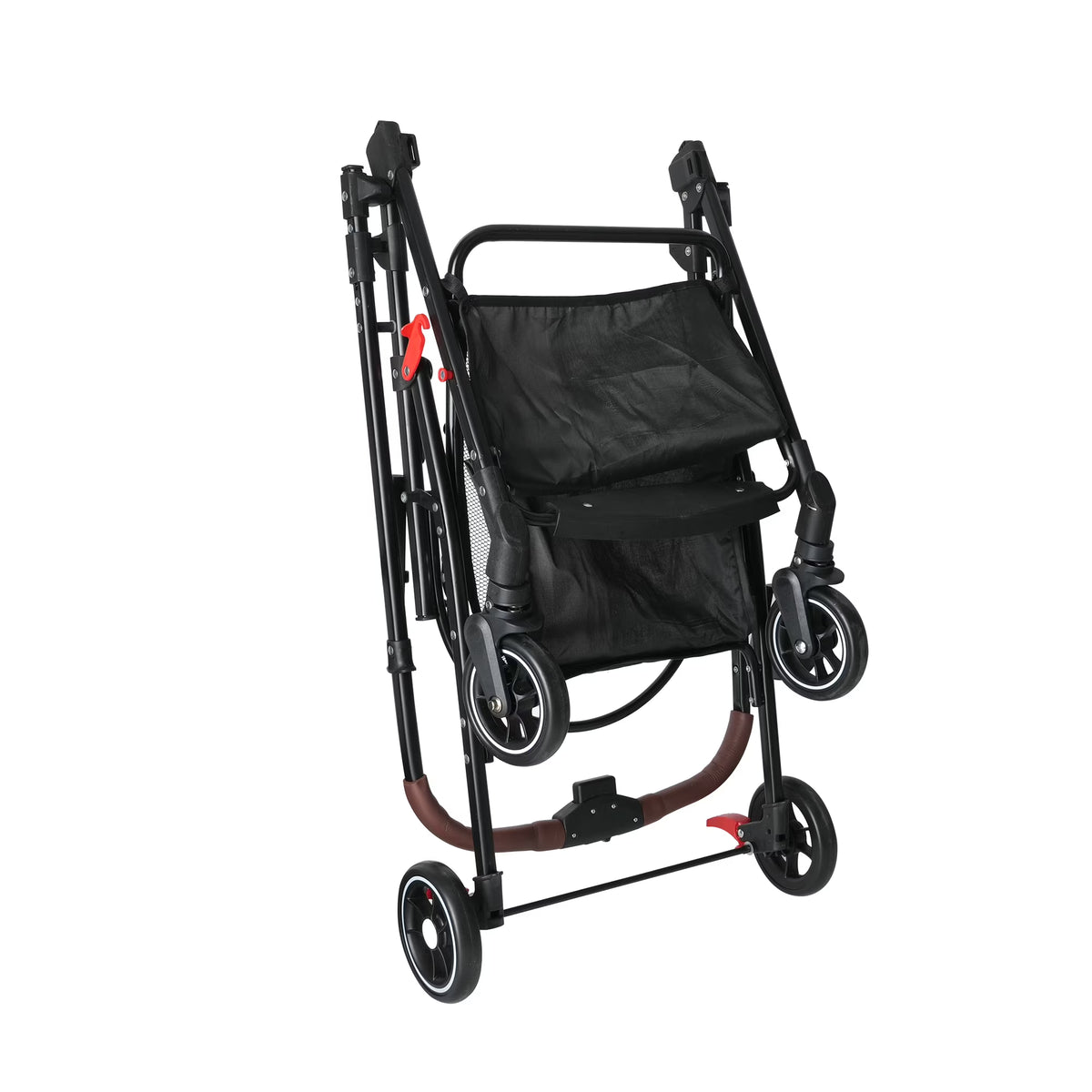 Gray 4-Wheel Pet Stroller with Detachable Carrier