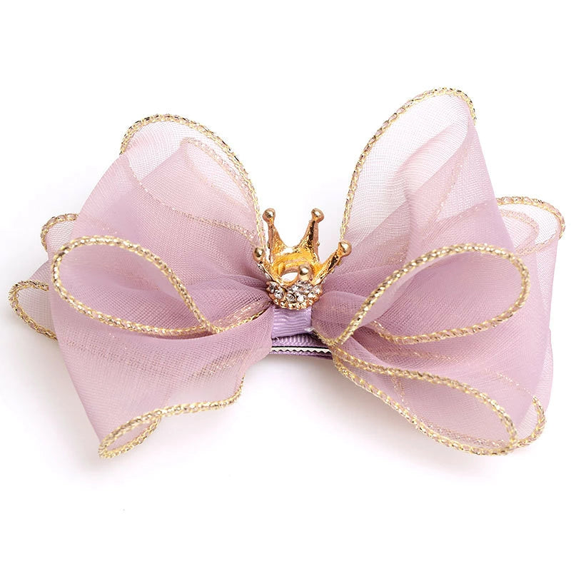 Purple Crown Bow Hair Clip for Dogs & Cats