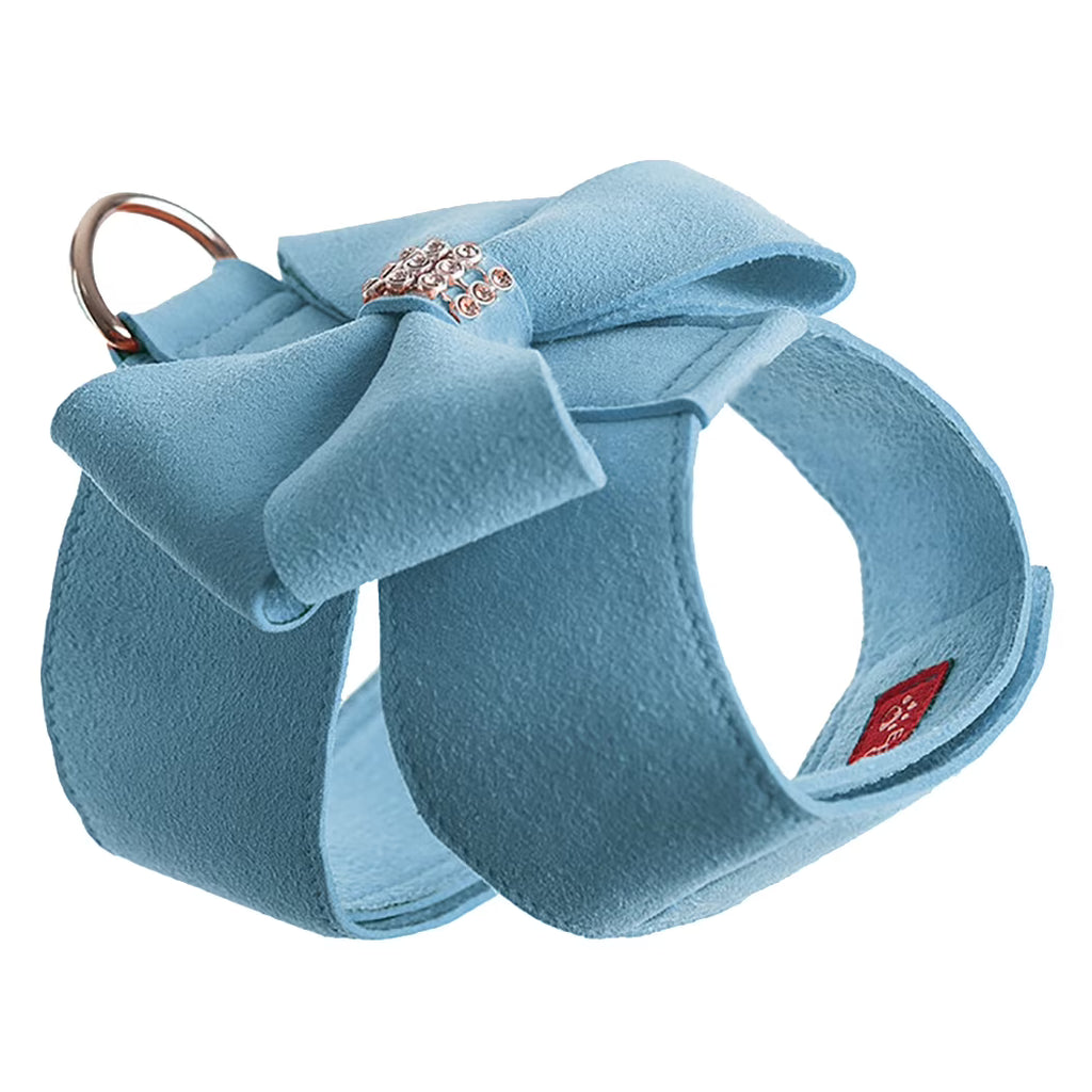 Blue Rhinestone Bow Dog Harness & Leash Set