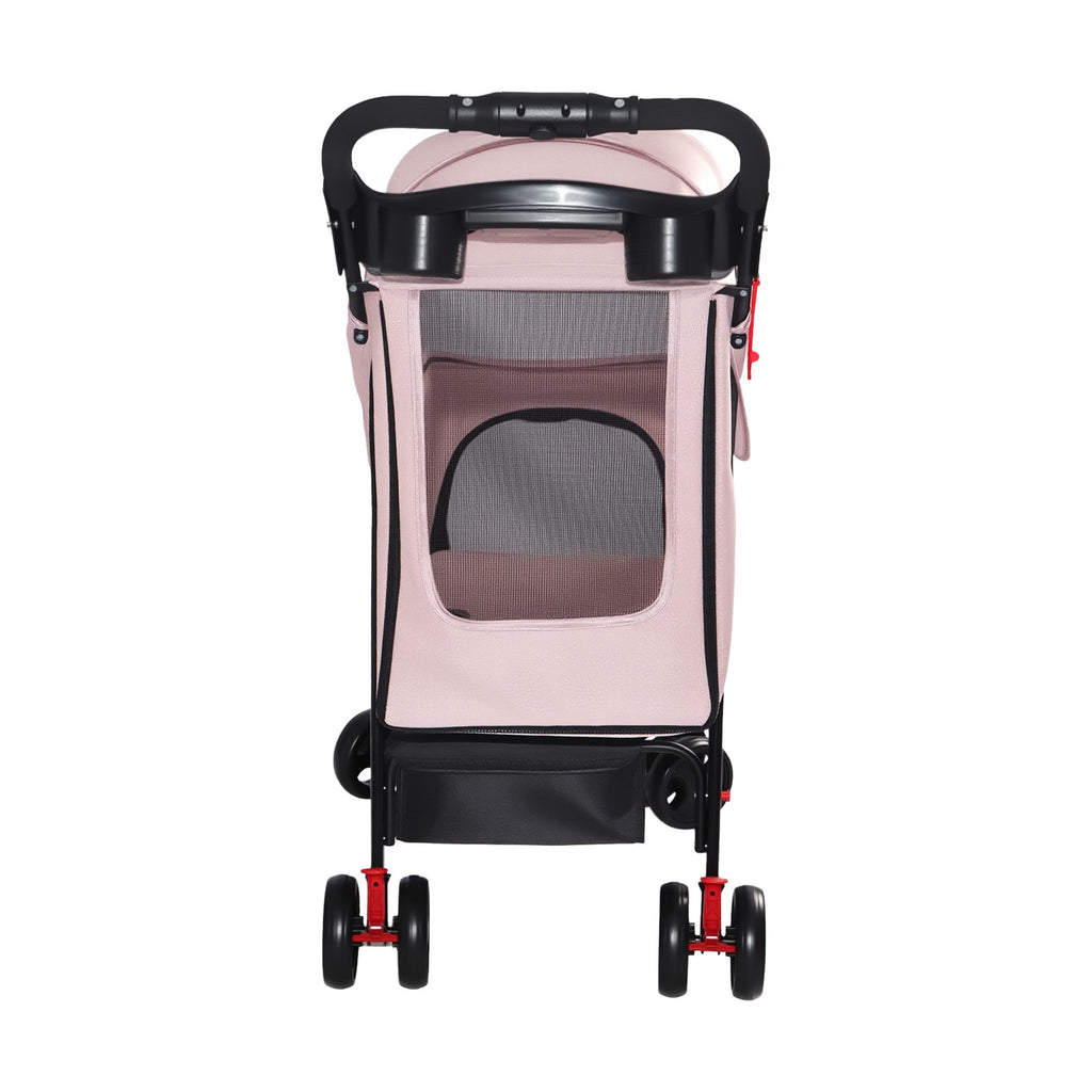 Pink Foldable Pet Stroller for Small Dogs and Cats