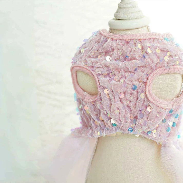 Pink Sequin & Tulle Dress for Dogs & Cats
