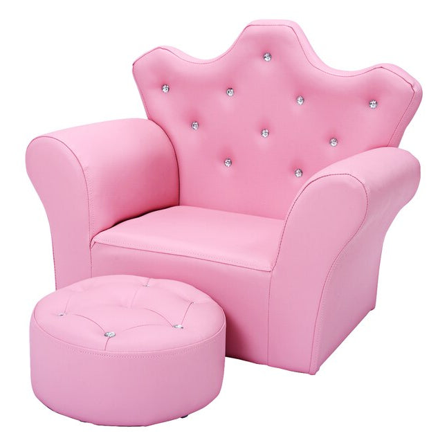 Royal Pink Pet Sofa Chair & Footstool Set