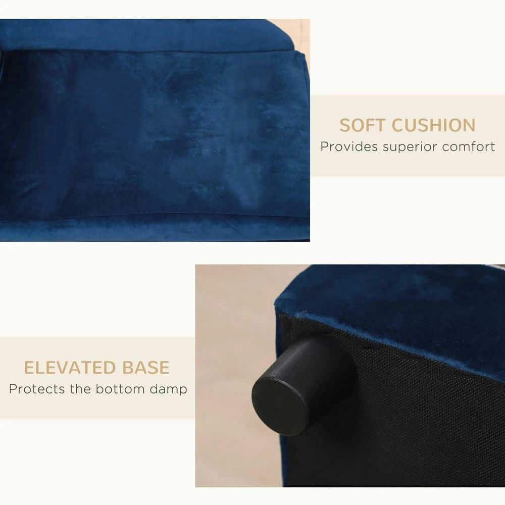 Modern Pet Couch with Hidden Storage – Blue