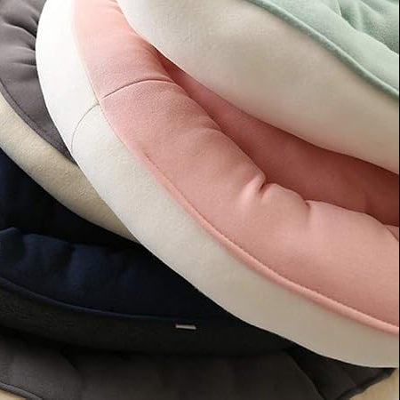 Gray Oval Bolster Pet Bed for Cats & Small Dogs