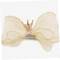 White Crown Bow Hair Clip for Dogs & Cats
