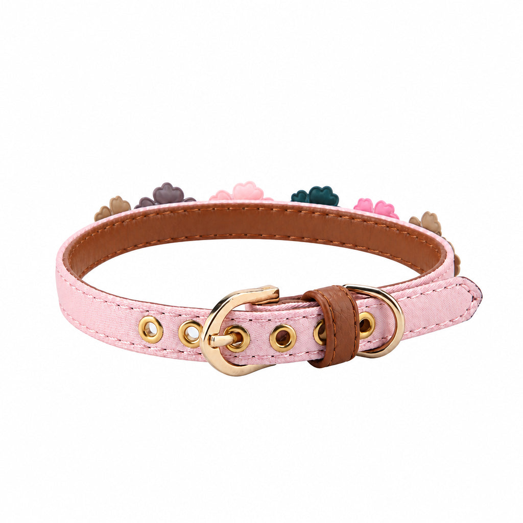 Daisy Bloom Pink Floral Rhinestone Pet Collar