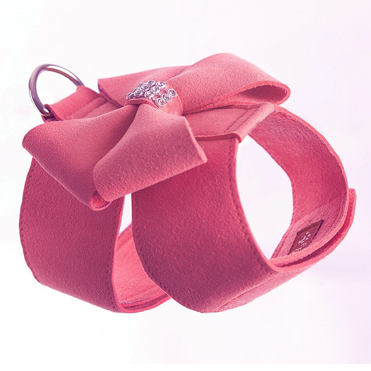 Pink Rhinestone Bow Dog Harness & Leash Set