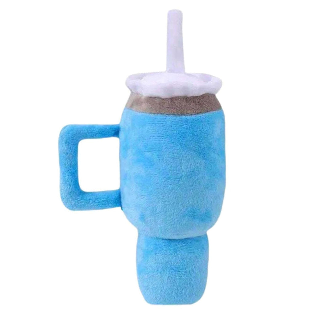 Blue Tumbler Cup Plush Squeaky Dog Toy