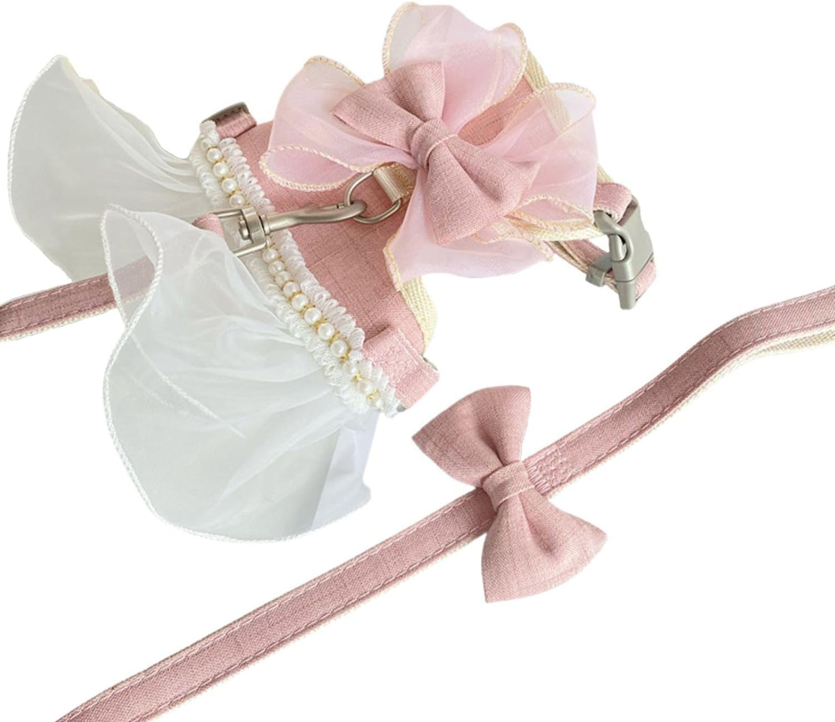 Pink Ruffle Pet Harness Dress & Leash Set