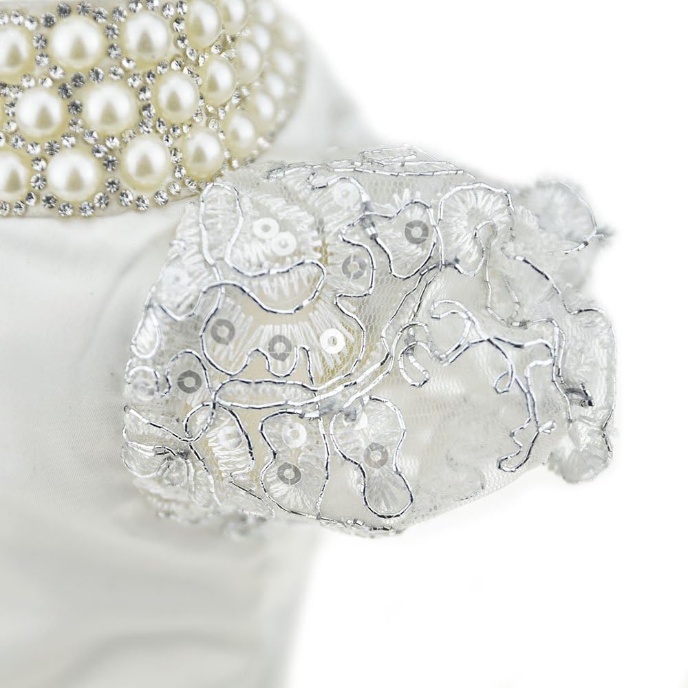 White Pearl Collar & Silver Lace Dress for Dogs & Cats