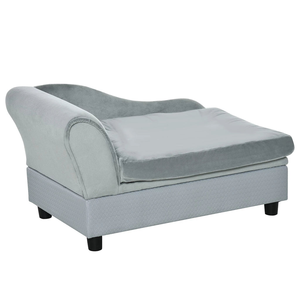 Modern Pet Couch with Hidden Storage – Light Gray