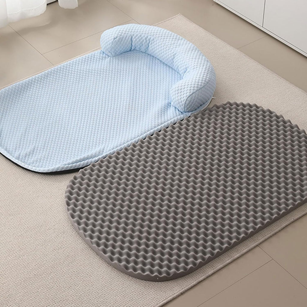 Green Cooling Pet Mat with Headrest for Dogs & Cats