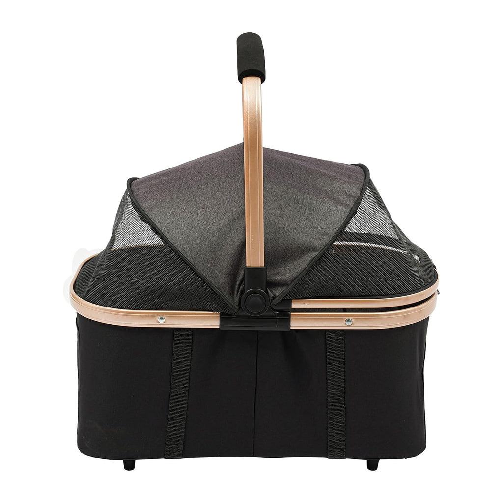 Black Double Pet Stroller with Two Detachable Carriers