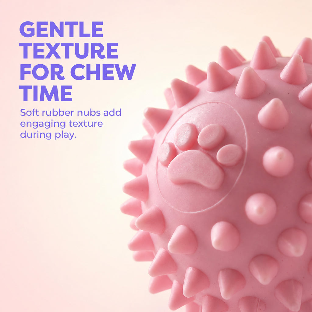 Green Paw Print Spiky Dog Ball Toy