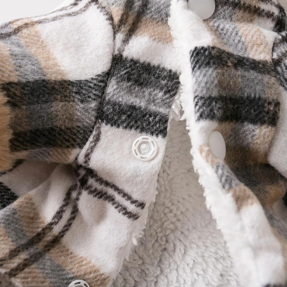Pink Plaid Faux-Fur Trim Jacket for Dogs & Cats