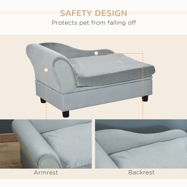 Modern Pet Couch with Hidden Storage – Light Gray