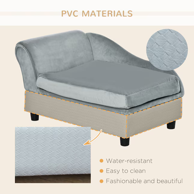 Modern Pet Couch with Hidden Storage – Light Gray
