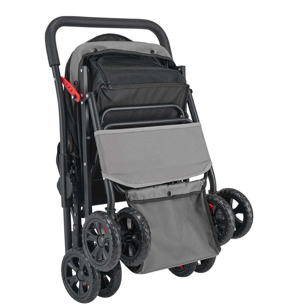 Gray & Black Reversible-Handle Pet Stroller, Up to 44 lb