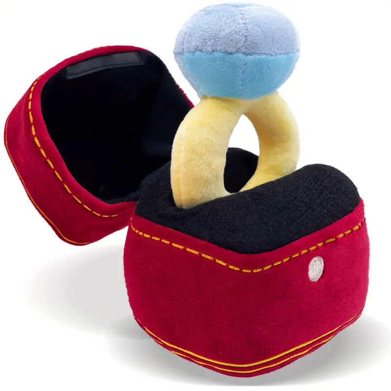Diamond Ring & Box Plush Dog Toy Set