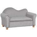 Gray Velvet Pet Sofa Bed with Storage