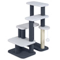 30-Inch Gray Cat Stairs & Climbing Tree with Scratching Post