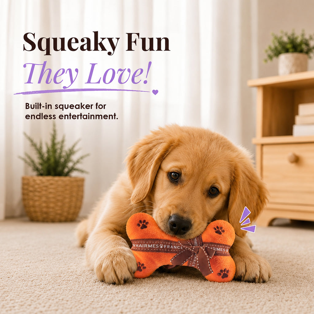Hairmes Bone Plush Squeaky Dog Toy