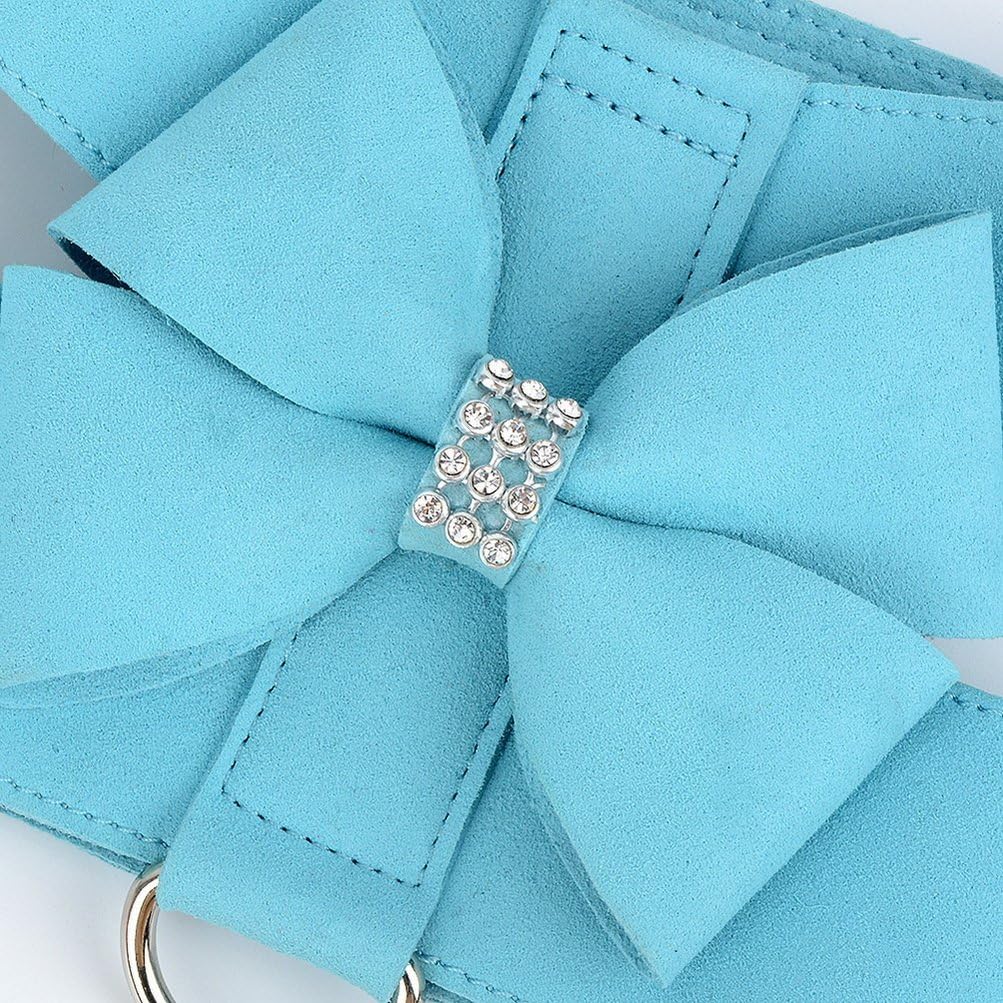 Blue Rhinestone Bow Dog Harness & Leash Set