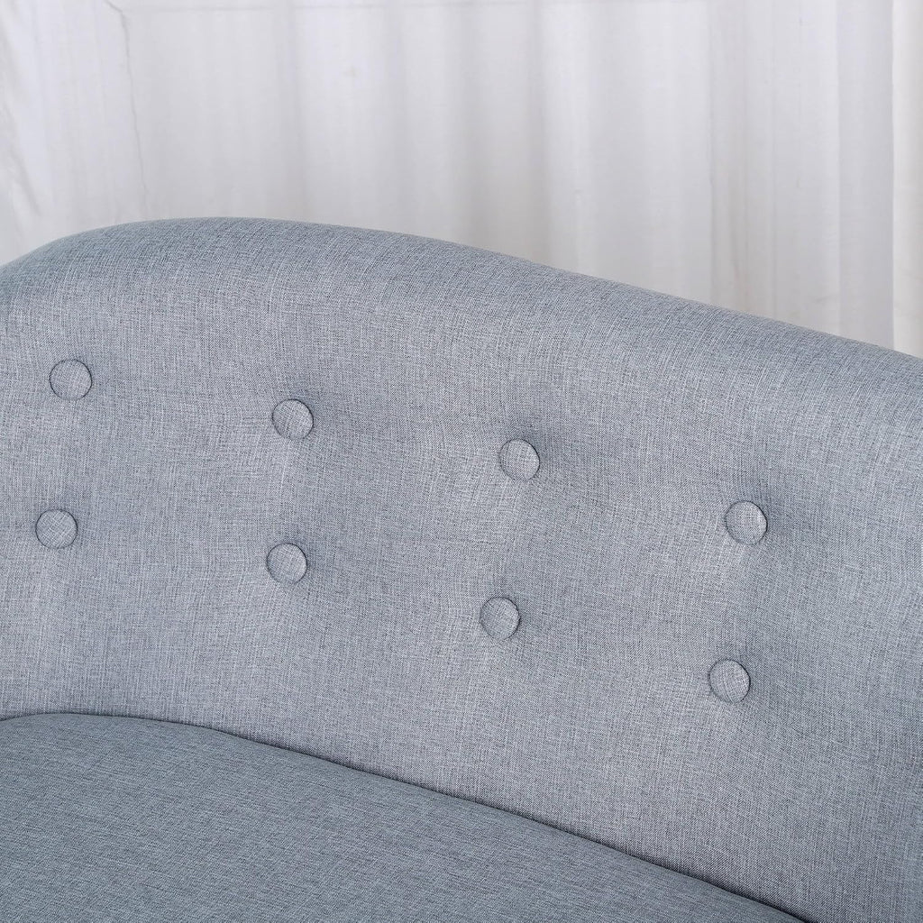 Gray 2-Seat Pet Sofa Couch | Linen-Look Fabric & Wood Frame