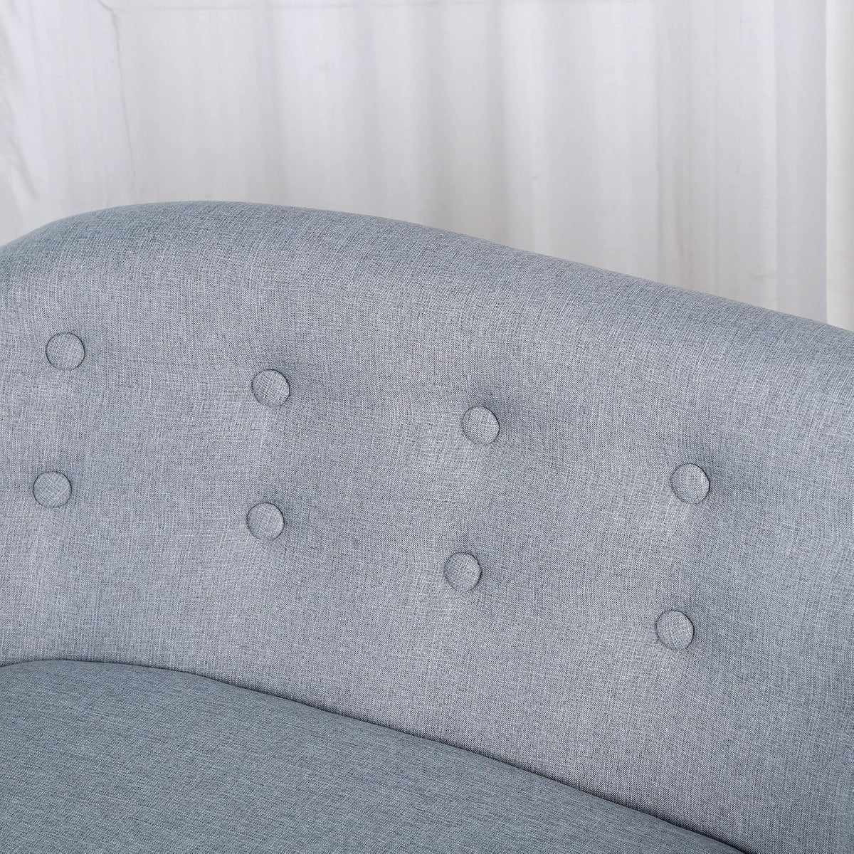 Gray 2-Seat Pet Sofa Couch | Linen-Look Fabric & Wood Frame
