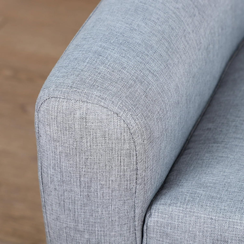 Gray 2-Seat Pet Sofa Couch | Linen-Look Fabric & Wood Frame