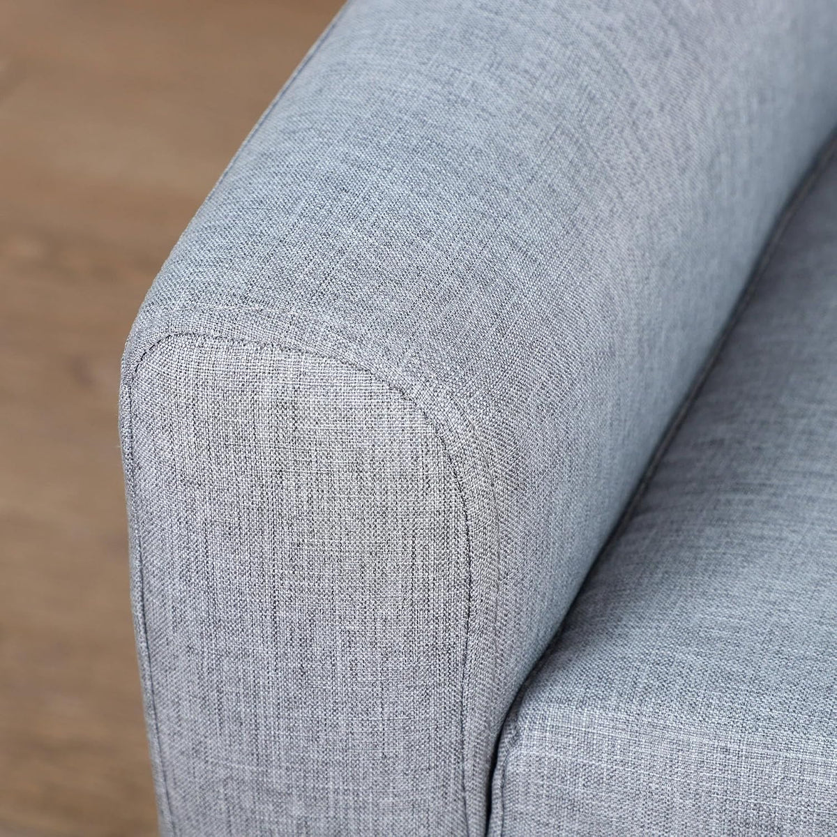 Gray 2-Seat Pet Sofa Couch | Linen-Look Fabric & Wood Frame