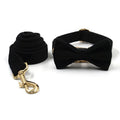 Black Velvet Dog Collar, Bow Tie & Leash Set