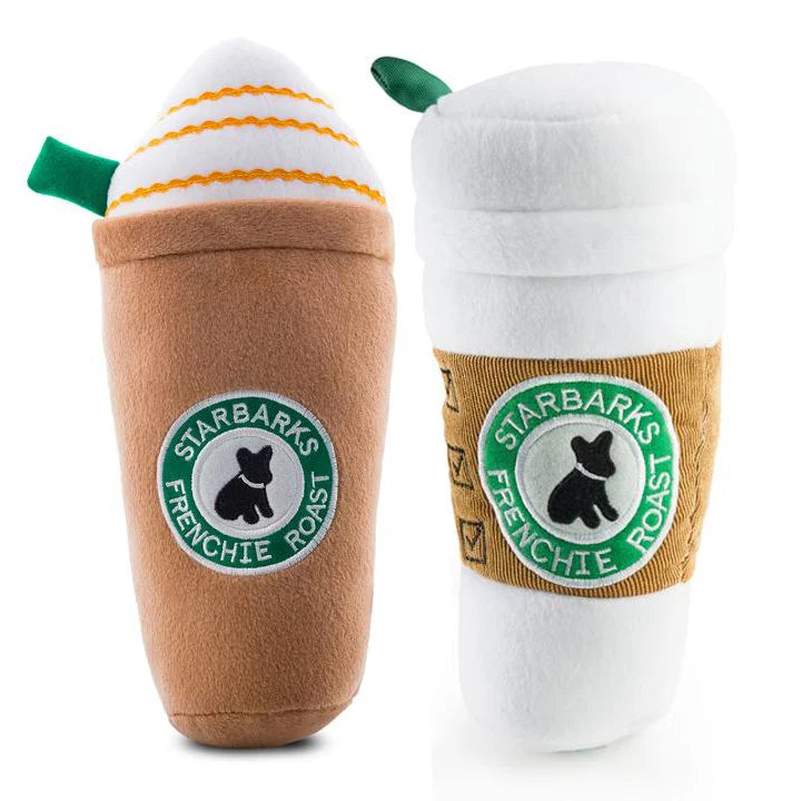 Starbarks Brown Coffee Cup Plush Squeaky Dog Toy