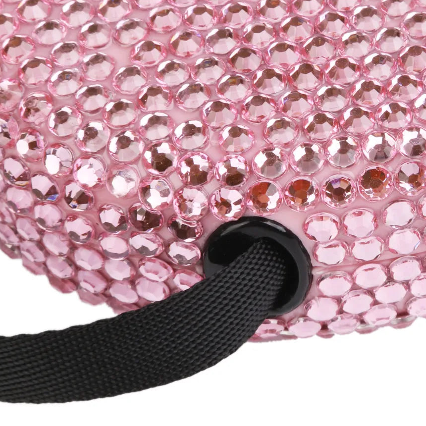 Blue Rhinestone Studded Retractable Dog Leash