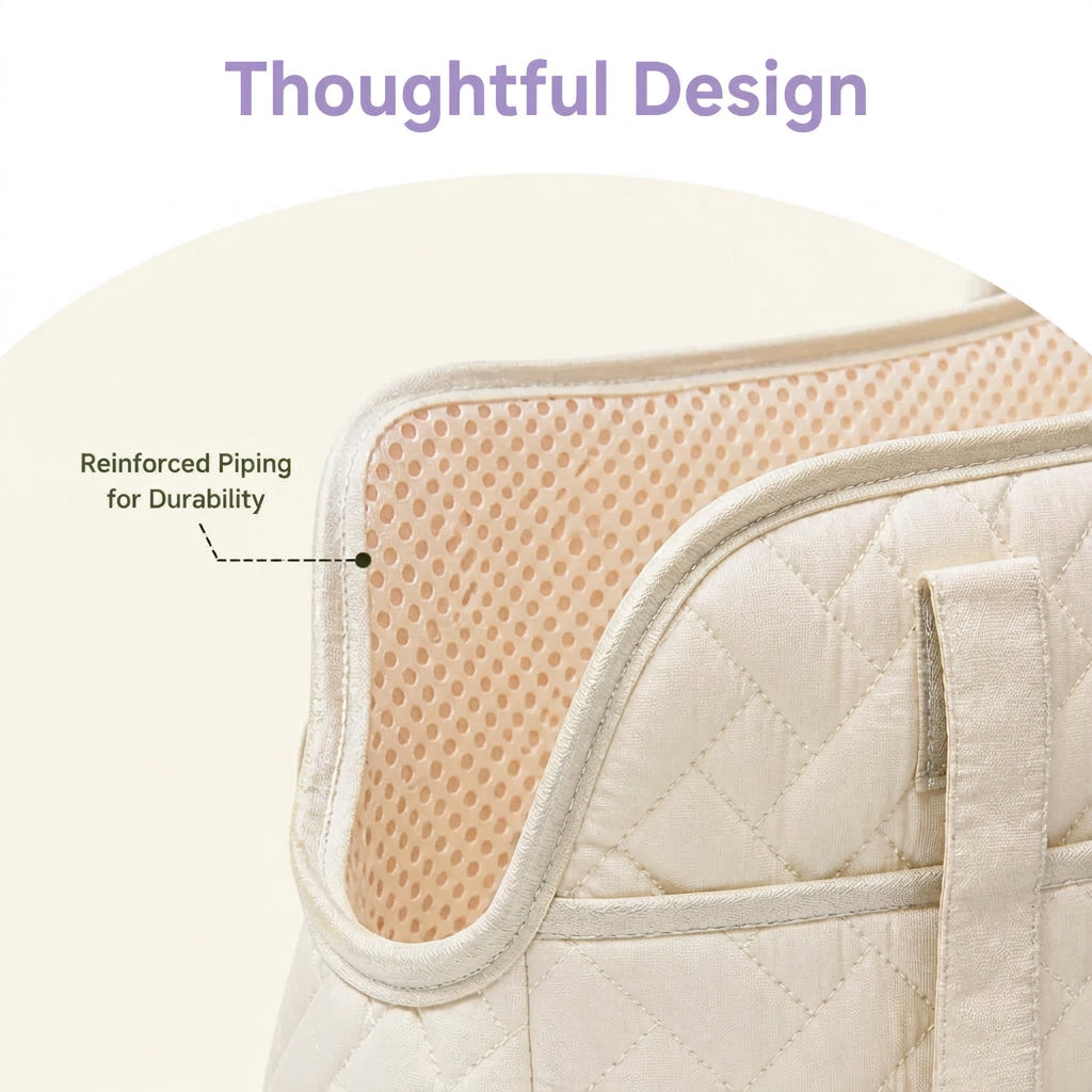 Elodie Quilted Pet Carrier Tote – Gray