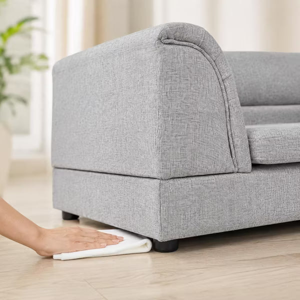 Light Gray Oversized Pet Sofa with Curved Arms