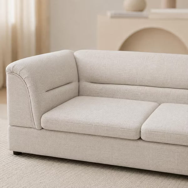 Beige Oversized Pet Sofa with Curved Arms