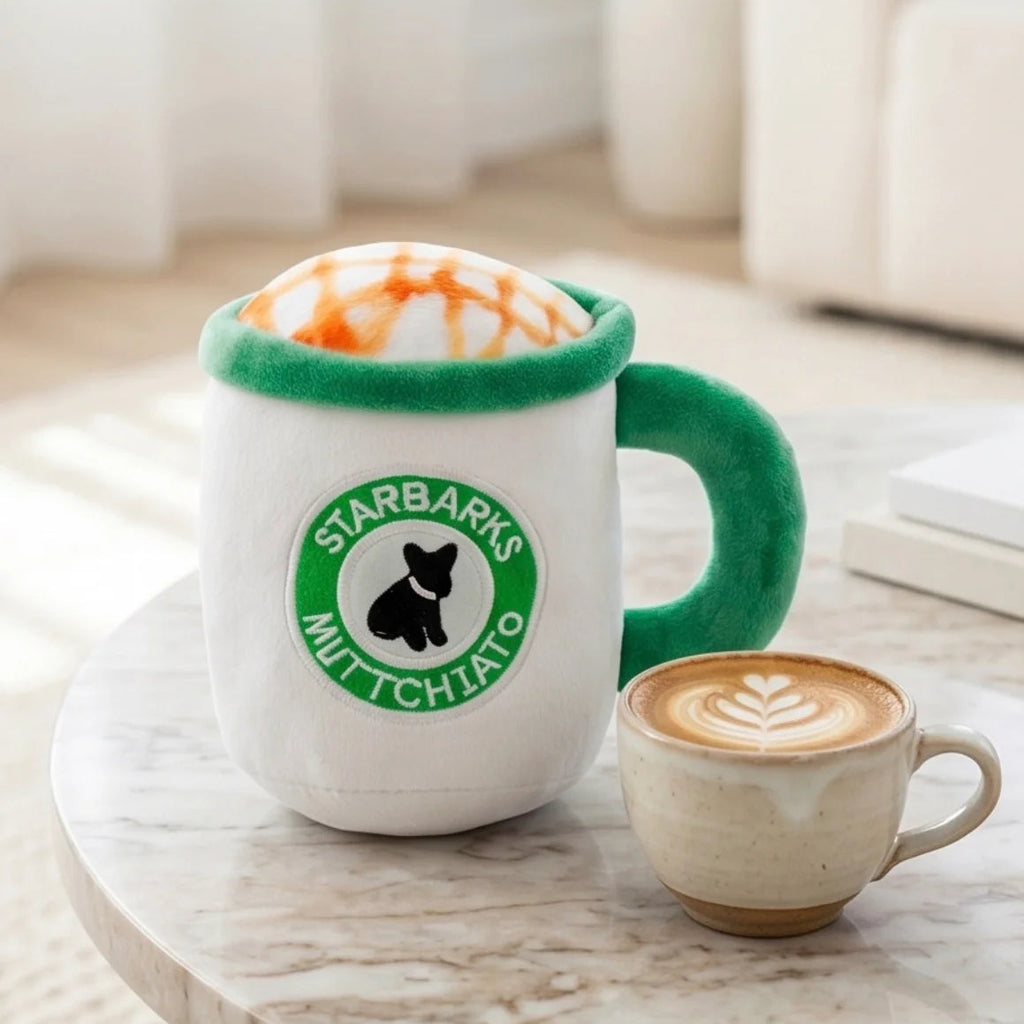 Starbarks Muttchiato Coffee Cup Plush Dog Toy