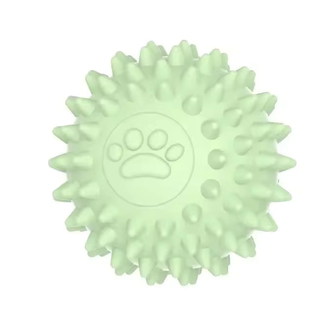 Green Paw Print Spiky Dog Ball Toy