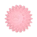 Pink Paw Print Spiky Dog Ball Toy