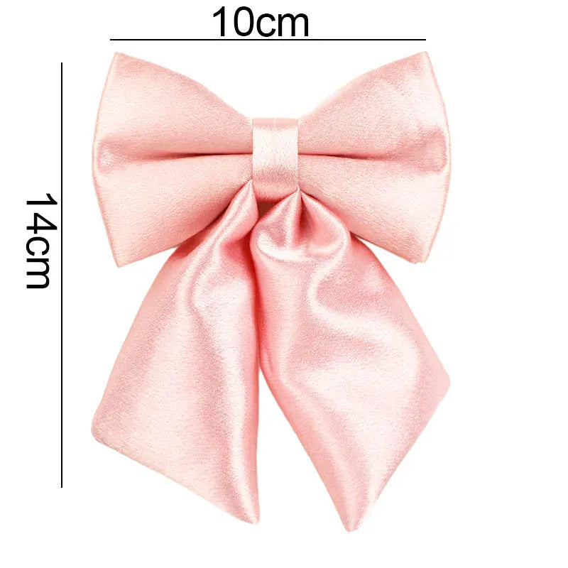 Light Pink Silk Dog Collar, Long Bow & Leash Set