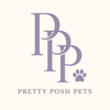 Pretty Posh Pets logo featuring interlocking PPP monogram in muted lavender with paw print accent on cream background