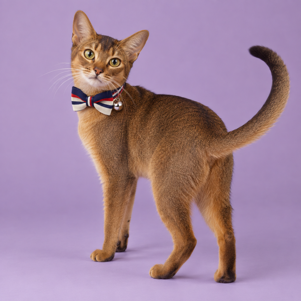 Abyssinian cat turning back toward the camera