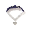 Blue Rhinestone Heart Pendant Dog & Cat Collar