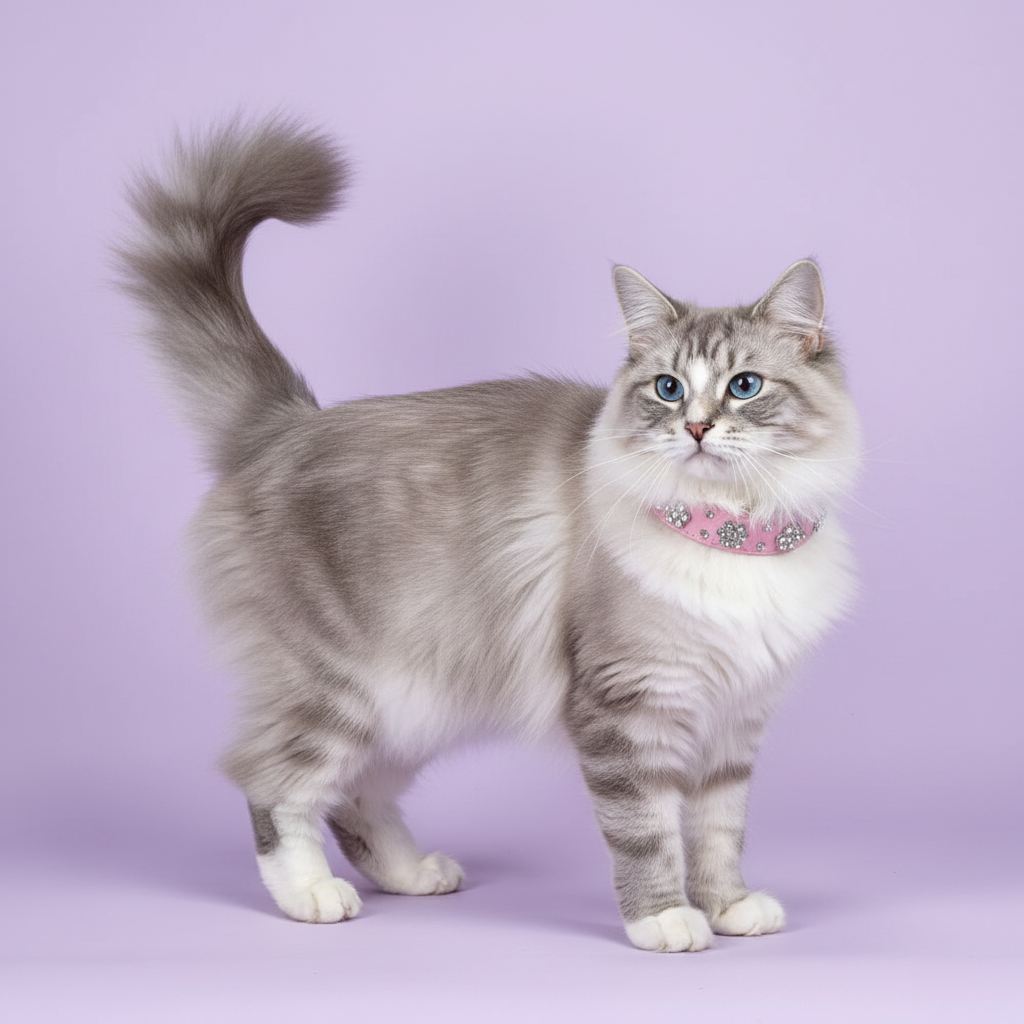 Angora Cat - Pink Collar Signature Edit