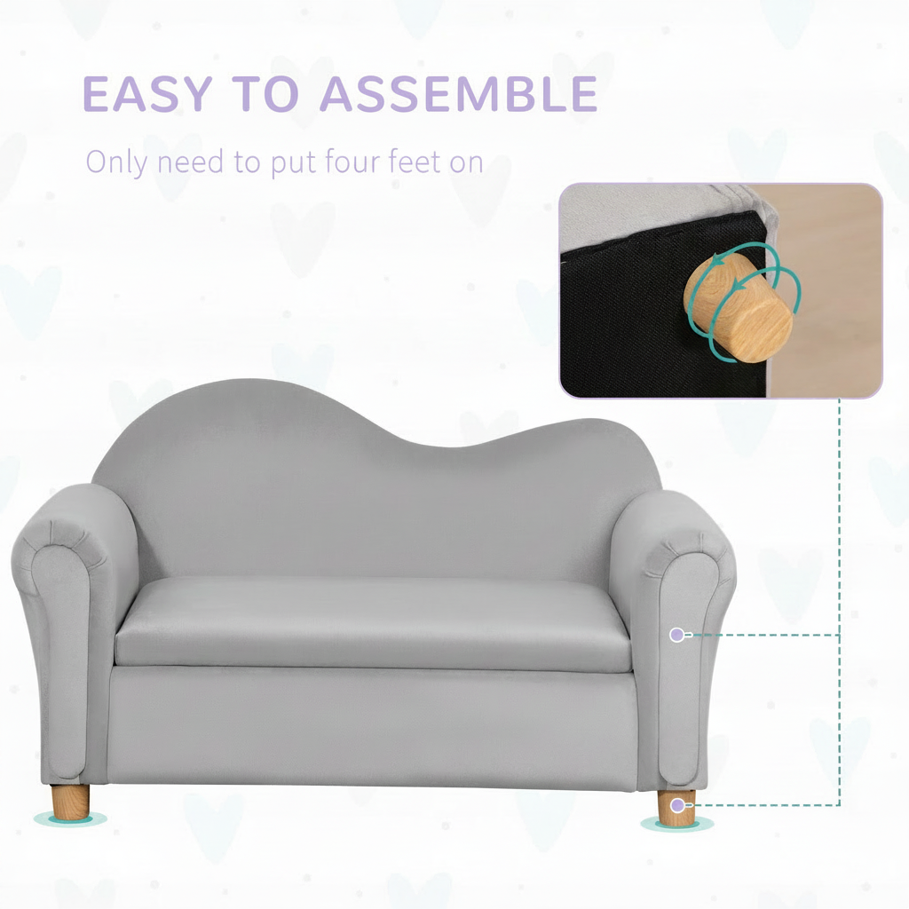 Assembly graphic with remaining blue and teal text and lines changed to lavender