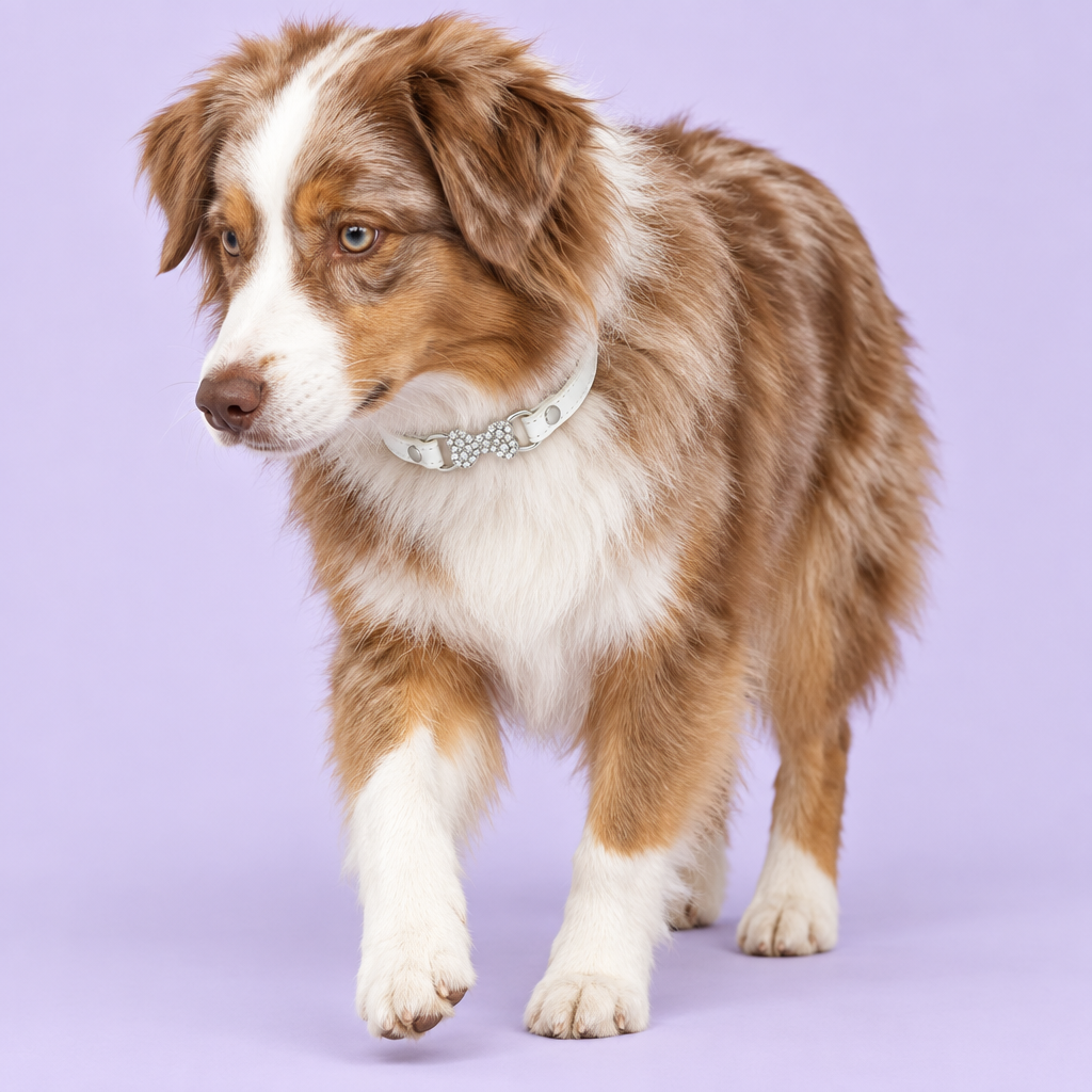 Australian shepherd with white collar
