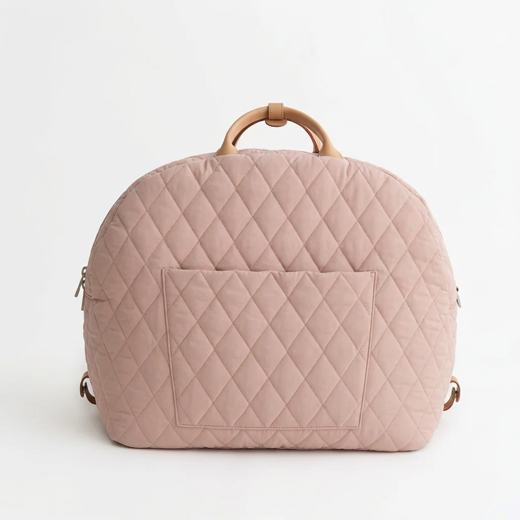 Back view in blush pink on white
