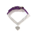 Purple Rhinestone Heart Pendant Dog & Cat Collar